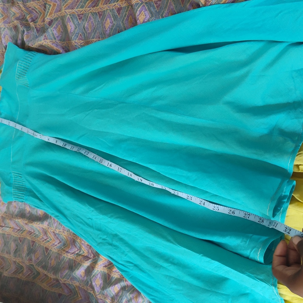 Yellow and Blue Cotton Fabric Size 6 City Unlimited Tank Top Dress